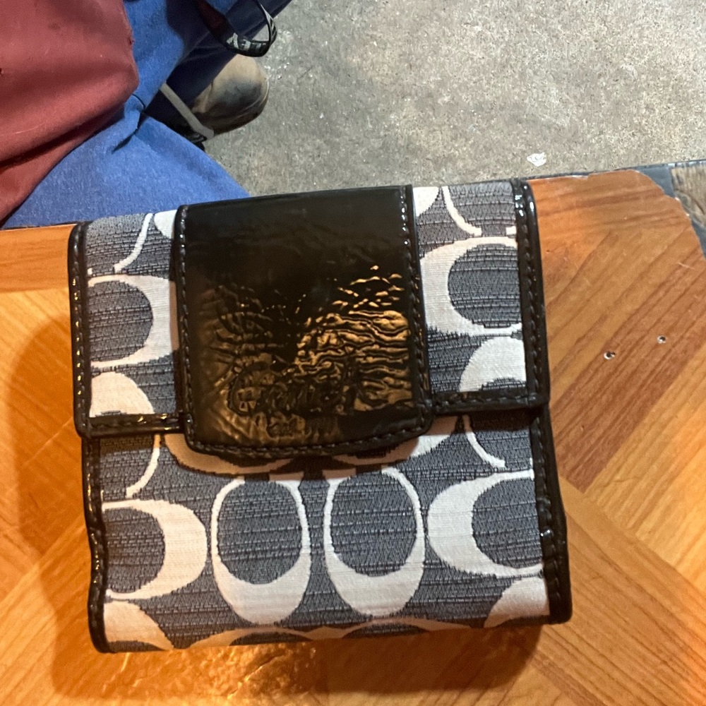 Coach Black and Gray Key & Card Holder
